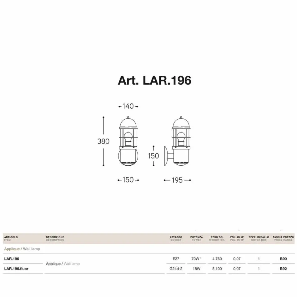 Latón exterior contemporáneo y cobre Attila Viadurini