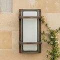 Aplique de pared exterior de latón, casquillo E27 y estilo geométrico, fabricado en Italia - Cristal