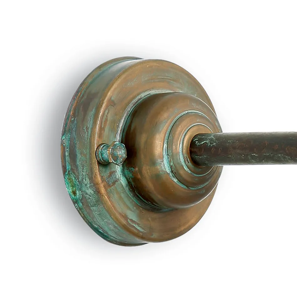 Aplique de exterior de latón, cristal opalino y IP44 fabricado en Italia - Drago Viadurini