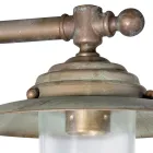 Aplique de pared para exterior Elfico en latón, vidrio transparente y clasificación IP44 Viadurini