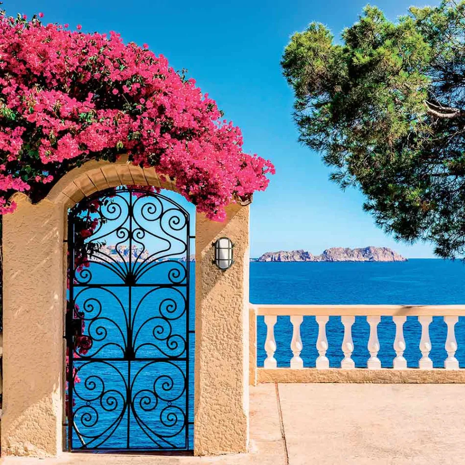 Aplique de pared exterior vintage de latón con cristal ópalo/transparente - Siren Viadurini