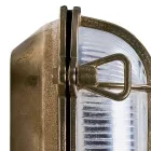 Aplique de pared exterior vintage de latón con cristal ópalo/transparente - Siren Viadurini