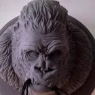 Lámpara de pared de 3 luces en cerámica Gorilla de diseño gris o blanco - Rillago Viadurini