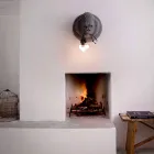 Lámpara de pared de 3 luces en cerámica Gorilla de diseño gris o blanco - Rillago Viadurini