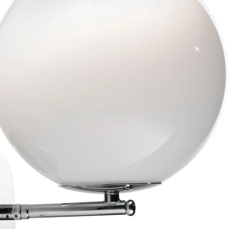 Isotta - Aplique de pared de cristal veneciano blanco, fabricado en Italia. Viadurini