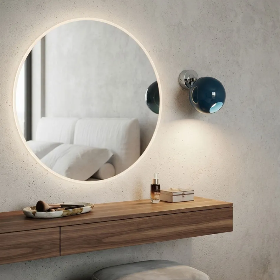 Lumira - Aplique de pared pequeño de cristal veneciano fabricado en Italia Viadurini