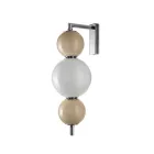 Aplique de pared grande de tres luces en cristal labrado, fabricado en Italia - Lumira Viadurini