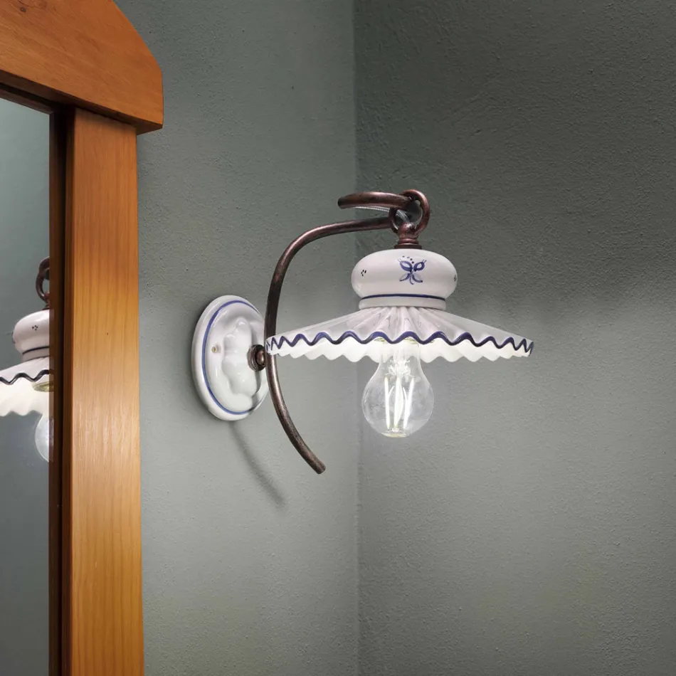 Pared pared de cerámica decorado rústico Ferroluce Roma Viadurini