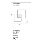 Modern - Aplique de pared formal de metal pintado dorado con LED Viadurini