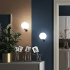 Aplique de pared de vidrio veneciano soplado a mano de diseño moderno - Luna Viadurini