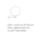 Aplique de pared de vidrio veneciano soplado a mano de diseño moderno - Luna Viadurini