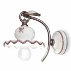 Lámpara de cerámica de pared rústico decorado Ferroluce Roma Viadurini