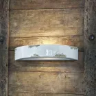 Aplique de pared de la vendimia en media luna de cerámica Helen Ferroluce Viadurini