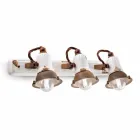 diseño de la aplicación y tres focos de cerámica y metal Lacey Viadurini