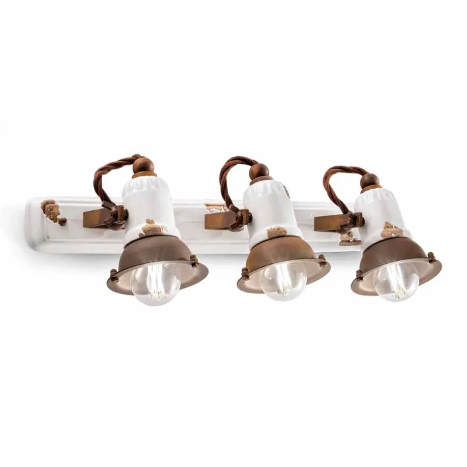 diseño de la aplicación y tres focos de cerámica y metal Lacey Viadurini