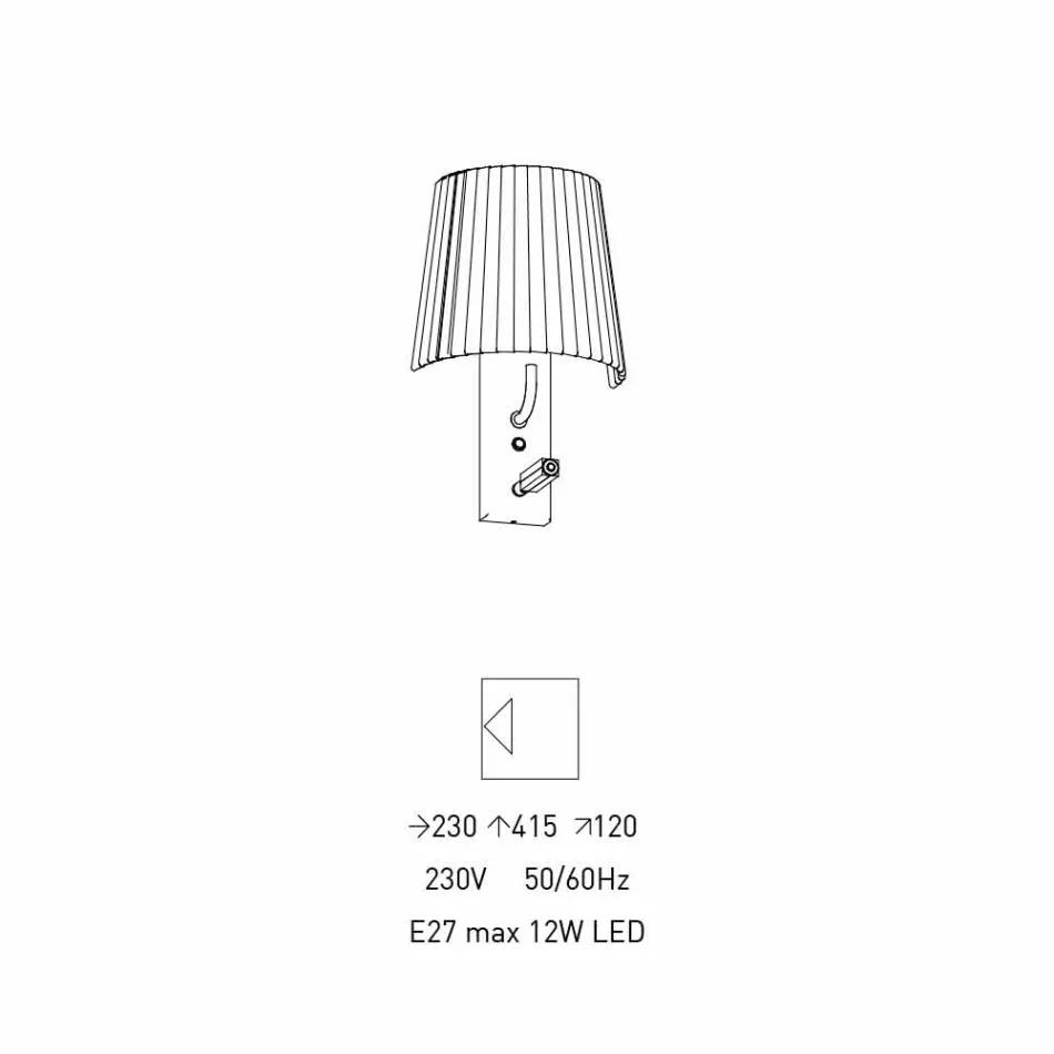 Lámpara de pared de diseño con estructura en metal negro y organza Made in Italy - Boom Viadurini