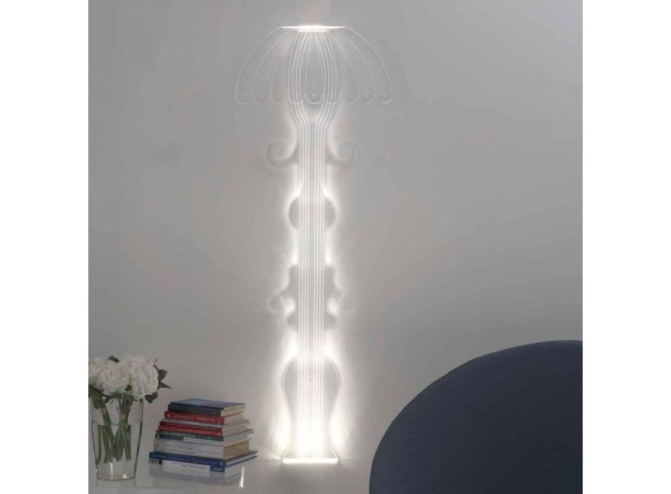 Lámpara de pared de diseño en plexiglás transparente producido en Italia, Scilla Viadurini