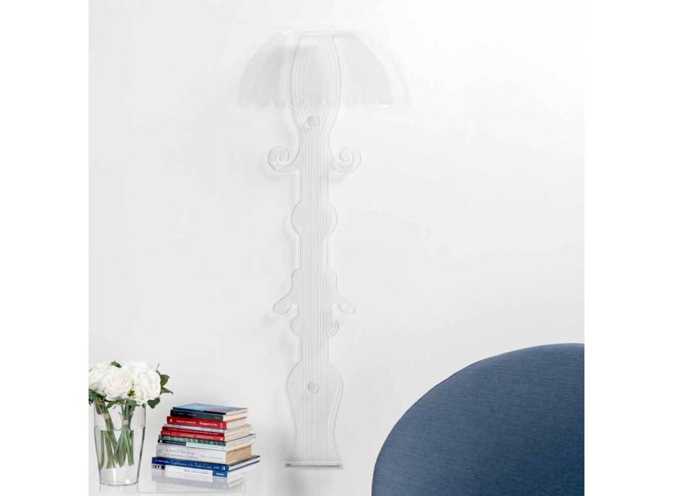 Lámpara de pared de diseño en plexiglás transparente producido en Italia, Scilla Viadurini