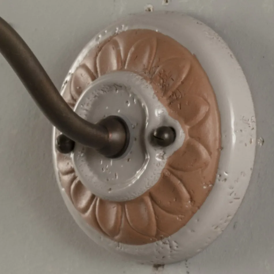 Lámpara de pared para exterior en Galestro y metal hecha a mano en Italia - Toscot Spoleto Viadurini