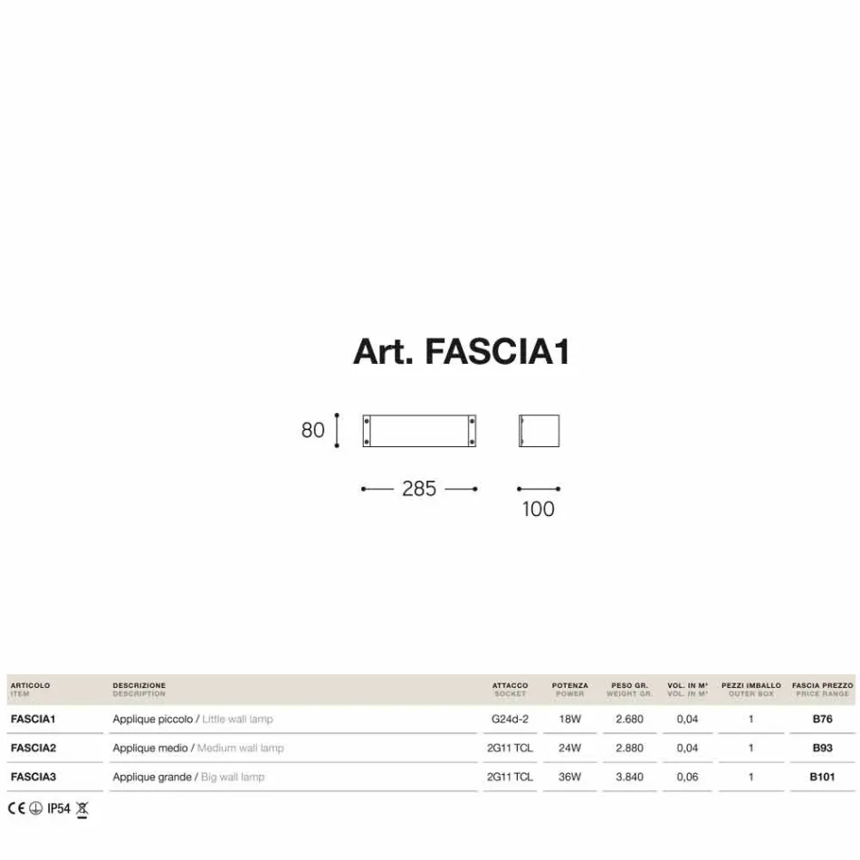 Apliques Moda pequeña cobre y metacrilato blanco Viadurini