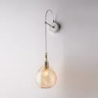 Lámpara de pared de hierro con cristal Pyrex, fabricada en Italia, para decoración de interiores - Amazonia Viadurini