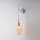 Lámpara de pared de hierro con cristal Pyrex, fabricada en Italia, para decoración de interiores - Olimpo Viadurini
