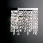 Lámpara de pared de hierro cromado con pedrería, fabricada en Italia para decoración de interiores - África Viadurini