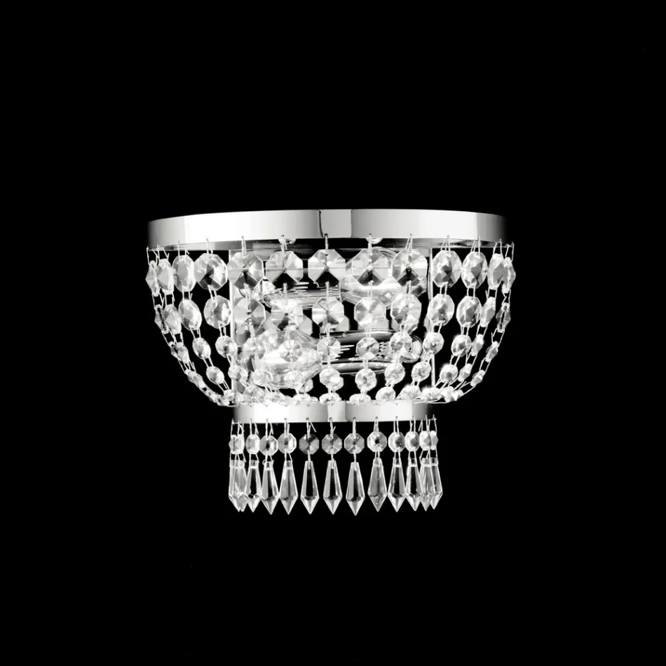 Aplique de hierro y oro con pedrería para decoración de interiores, fabricado en Italia - Austria Viadurini