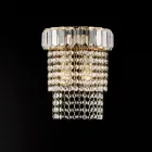 Aplique de hierro y oro con pedrería para decoración de interiores, fabricado en Italia - Kiev Viadurini