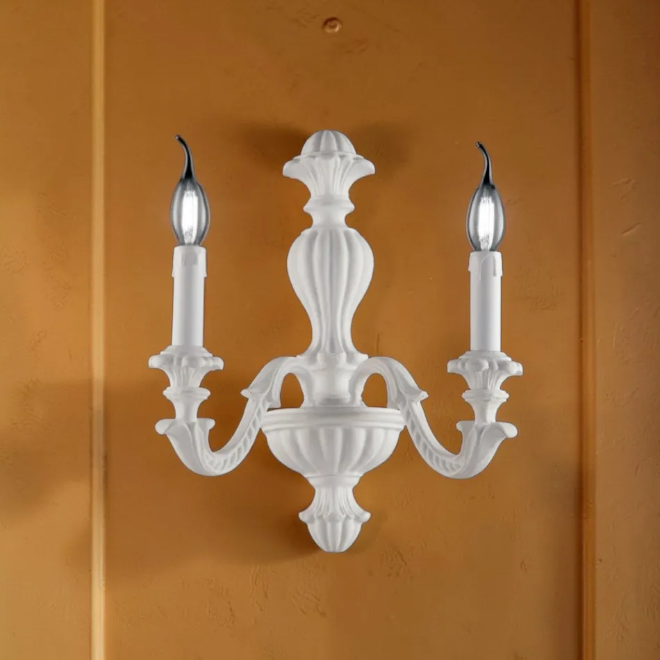 Lámpara de pared de madera. Disponible con 1 o 2 luces. Fabricada en Italia - Milán. Viadurini