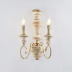 Apliques de pared de madera y hierro lacado, fabricados en Italia, para decoración de interiores - Toscana Viadurini