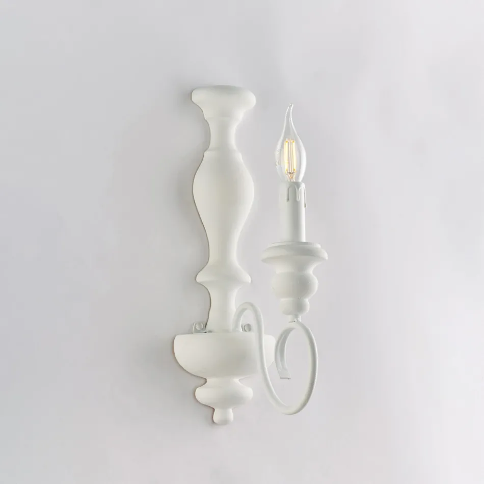 Apliques de pared de madera y hierro lacado, fabricados en Italia, para decoración de interiores - Toscana Viadurini