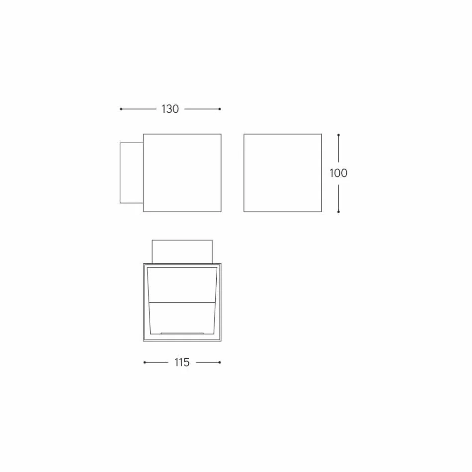 Aplique de latón y yeso Made in Italy - Cubetto Aldo Bernardi Viadurini