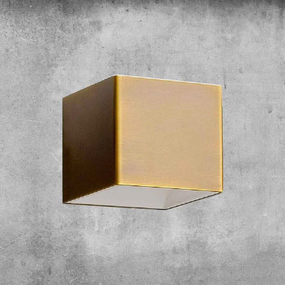 Aplique de latón y yeso Made in Italy - Cubetto Aldo Bernardi Viadurini