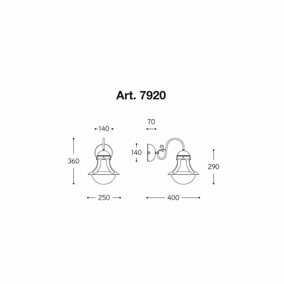 Pared de latón y Loggia vidrio soplado Viadurini