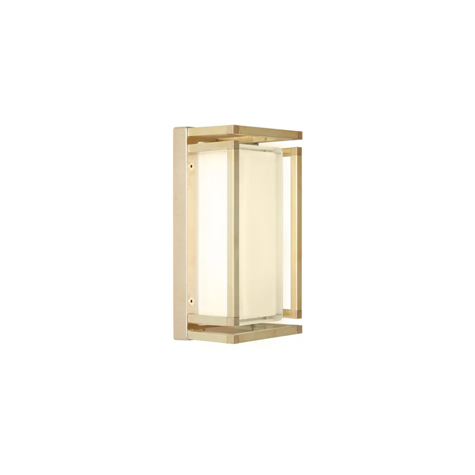 Aplique de pared vintage de latón fabricado íntegramente en Italia - Cristal Viadurini