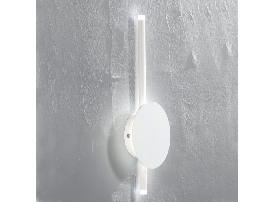 Lámpara de pared LED de diseño moderno en metal blanco, negro o dorado - Mano Viadurini