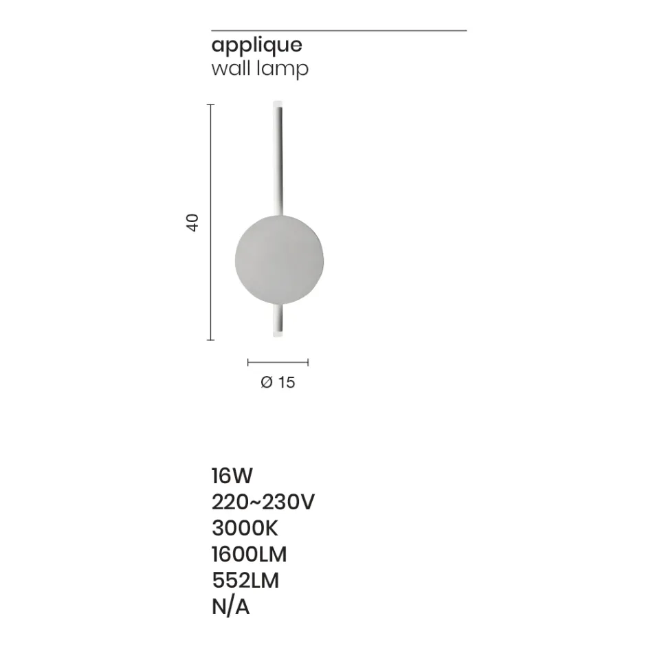 Lámpara de pared LED de diseño moderno en metal blanco, negro o dorado - Mano Viadurini