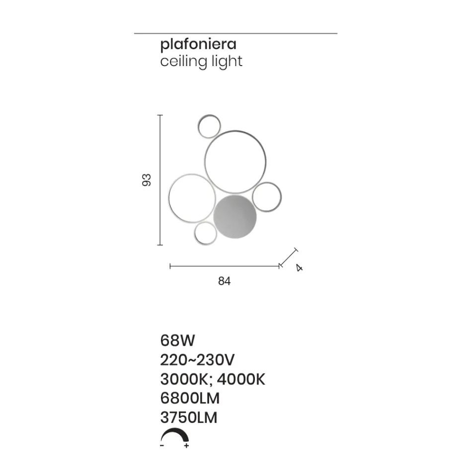 Lámpara de pared LED moderna en metal pintado con acabado dorado o plateado - Punto Viadurini