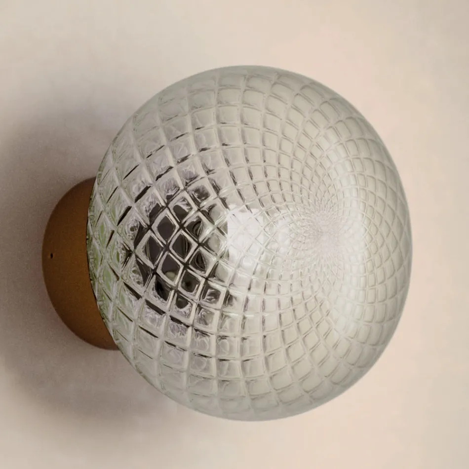 Aplique de interior en vidrio gris Made in Italy - Lucciola Viadurini