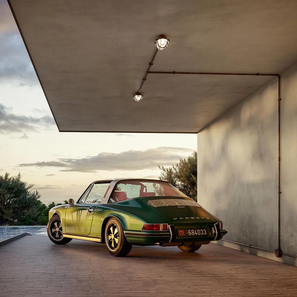 Aplique ovalado con jaula de latón Made in Italy - Barco Viadurini