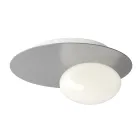 Lámpara de pared o techo de aluminio, metal y cristal blanco - Luma Viadurini