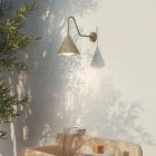 Lámpara de pared para exterior en vidrio y latón Made in Italy - Rain Viadurini