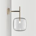 Lámpara de pared refinada en vidrio Pyrex soplado y metal, fabricada en Italia - Donatina