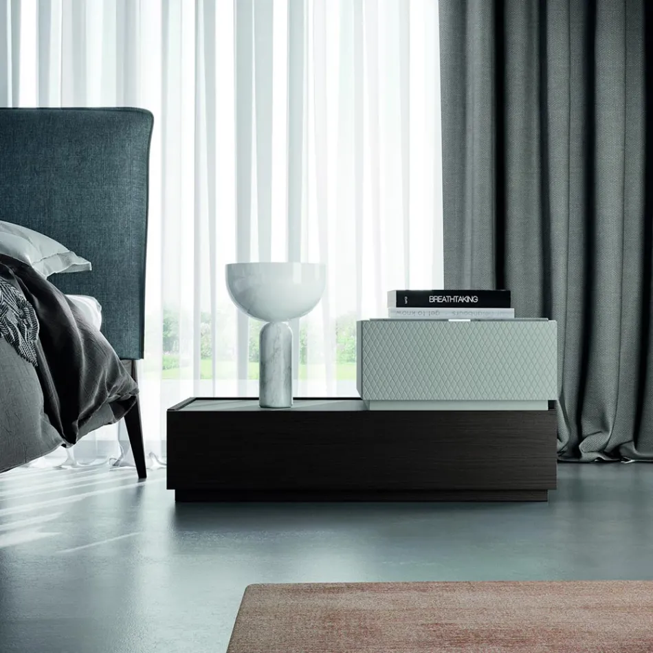 Muebles de dormitorio con 7 elementos de estilo moderno Made in Italy - Polinesia Viadurini