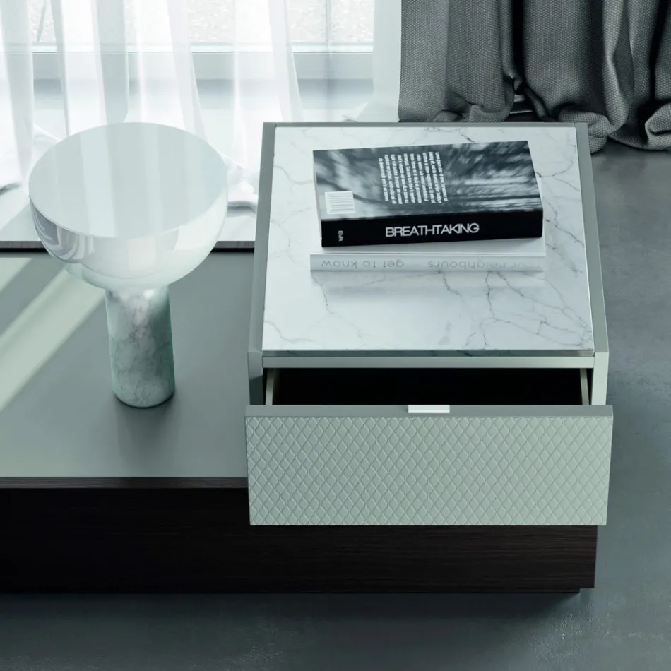 Muebles de dormitorio con 7 elementos de estilo moderno Made in Italy - Polinesia Viadurini