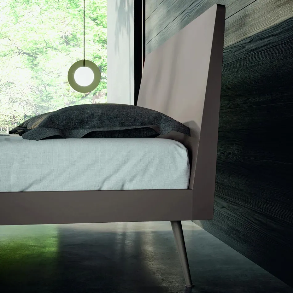 Muebles de dormitorio doble con 5 elementos Made in Italy - Scampia Viadurini