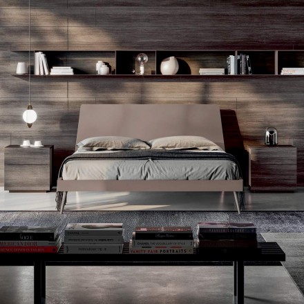 Muebles de dormitorio doble con 5 elementos Made in Italy - Scampia Viadurini
