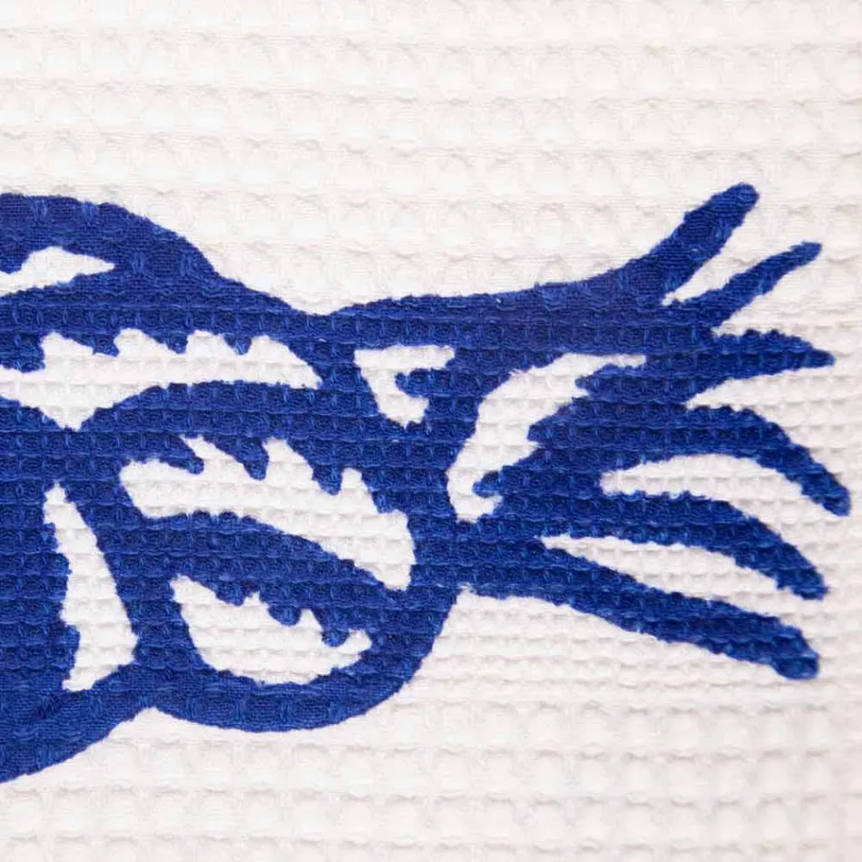 Toalla con estampado artesanal de algodón de una pieza Made in Italy - Marcas Viadurini