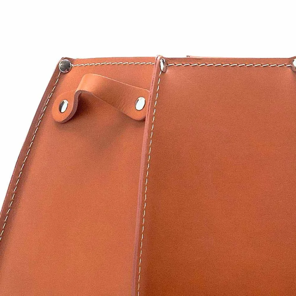 Paragüero Audrey con diseño moderno en cuero, hecho en Italia Viadurini